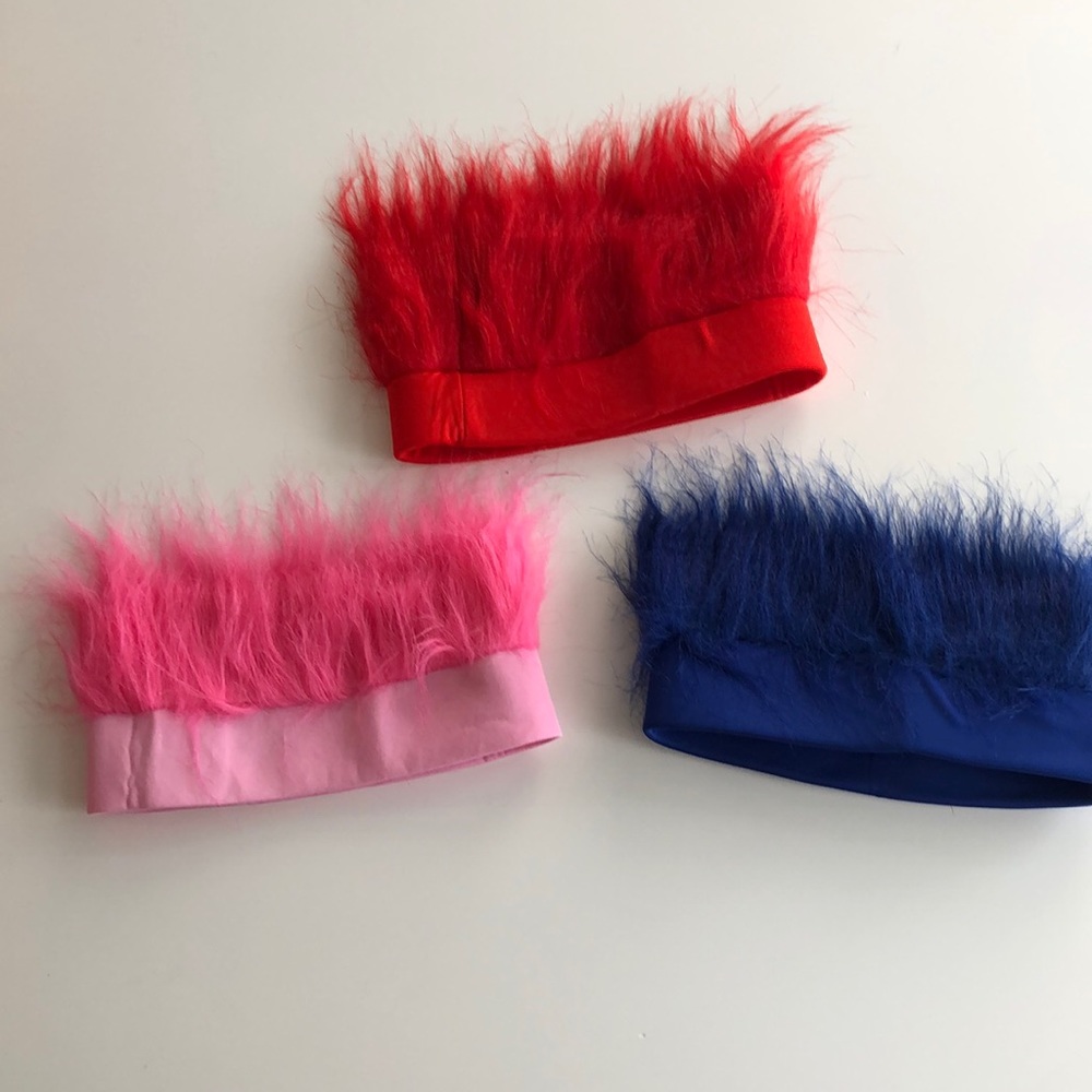 Set of troll hair headbands